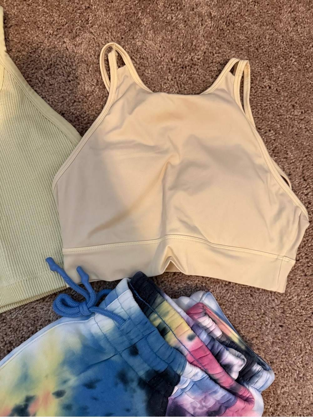 VITALITY/BALANCE- Tie-Dye Drawstring Joggers + Pastel Tank Tops Bundle - Picture 3 of 7